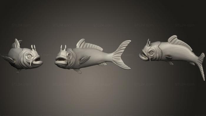 Статуэтки животных (Лепить рыбу2, STKJ_1438) 3D модель для ЧПУ станка